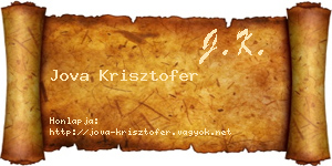 Jova Krisztofer névjegykártya